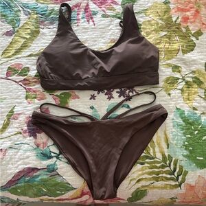 NWOT Kittenish Brown Bikini Set
